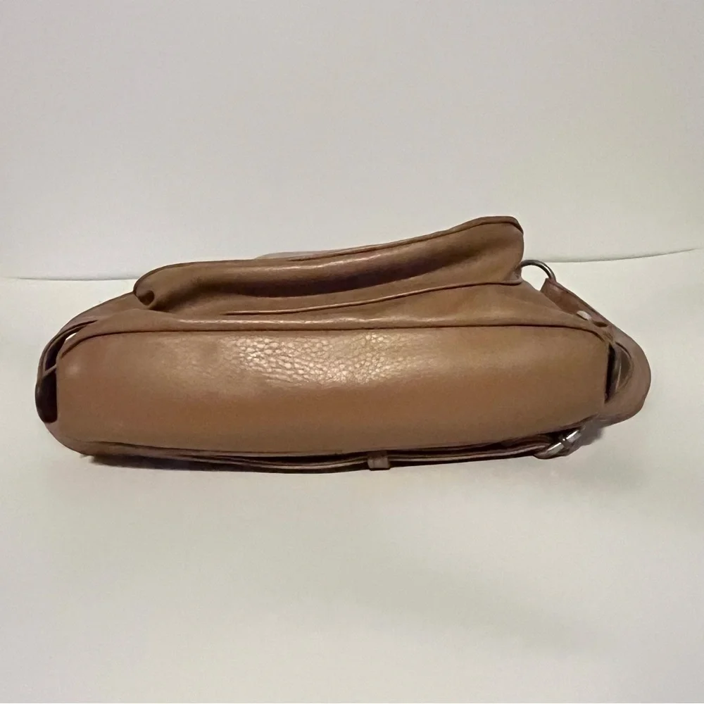 Franco Sarto, Nylon, Tan Crossbody/Shoulder Bag. Button Accent on each side